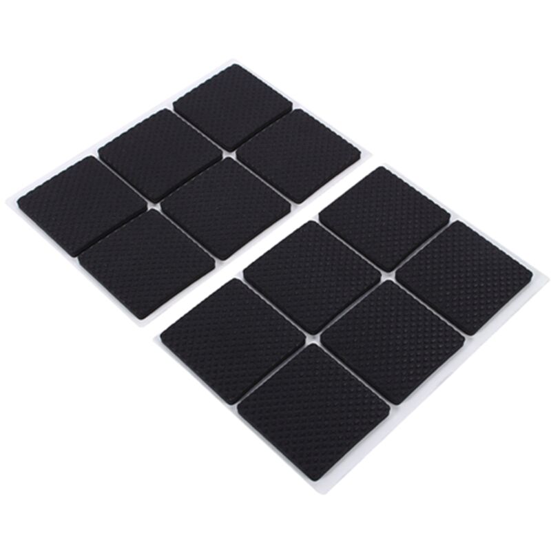 12pcs Protecteurs de sol antidérapants en caoutchouc noir pour meubles, table, chaises et canapés