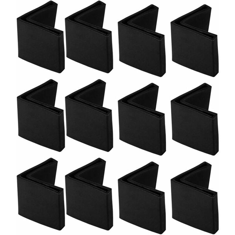 Linghhang - 12pcs Protection Pied de Chaise en fer Table Embout Pied 50 x 50 mm Noir de Chaise Meuble Capuchons Protection Sol en Caoutchouc forme l
