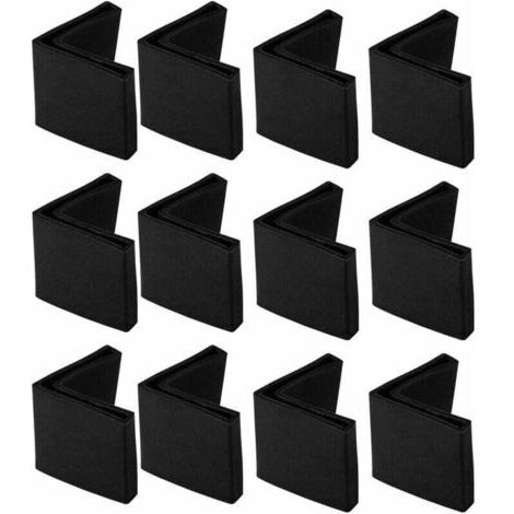 12pcs Protection Pied de Chaise en fer Table Embout Pied 50 x 50 mm Noir de Chaise Meuble Capuchons Protection Sol en Caoutchouc forme L