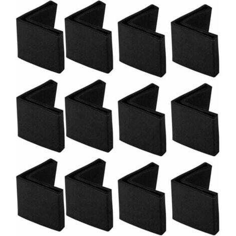 12pcs Protection Pied de Chaise en fer Table Embout Pied 50 x 50 mm Noir de Chaise Meuble Capuchons Protection Sol en Caoutchouc forme L