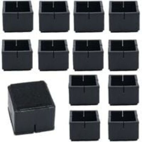 12Pcs Protege Pied de Chaise Carré 49-55mm Protège Jambes Table et Chaise PVC Capuchons Carrés avec Feutre Protege Pied de Chaise Carre Noir pour Jambes de Chaise Jambes de Table Jambes de Sofa
