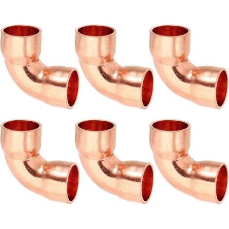 12pcs Raccord Coudé en Cuivre pour Tuyaux Gaz, 14mm Tuyau d'Arrosage Durite Essence, Raccords Tuyauterie à Pression HVAC Climatisation Plomberie, Épaisseur 1mm - 10mm x