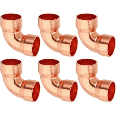 12pcs Raccord Coudé en Cuivre pour Tuyaux Gaz, 14mm Tuyau d'Arrosage Durite Essence, Raccords Tuyauterie à Pression HVAC Climatisation Plomberie, Épaisseur 1mm - 15mm x