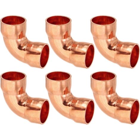 12pcs Raccord Coudé en Cuivre pour Tuyaux Gaz, 14mm Tuyau d'Arrosage Durite Essence, Raccords Tuyauterie à Pression HVAC Climatisation Plomberie, Épaisseur 1mm - x