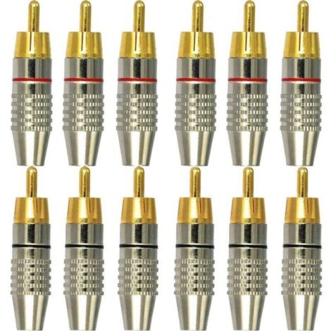 12Pcs RCA Connecteur male,Connecteurs Audio vidéo RCA,RCA Terminal connecteur Audio,RCA connecteur à sans soudure,Connecteurs RCA Plug Jack