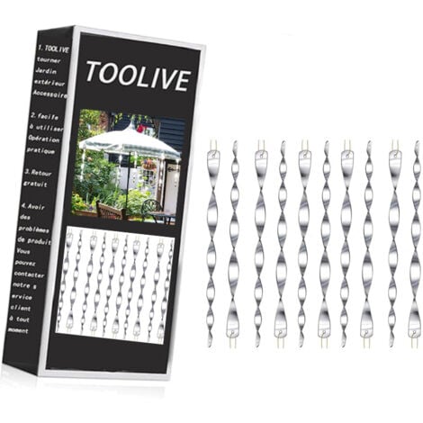 DECKON 12Pcs Reflective Bird Deterrent Rods, 7 color 30cm Hanging Bird Repellents Reflective Wind Spiral- Keep Birds Away From Your Home, Garden, Patio