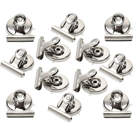 12PCS Stainless Steel Magnet Clips Scratch Free Refrigerator Safety Clip for Kitchen Office Organizing Decorating Fridge