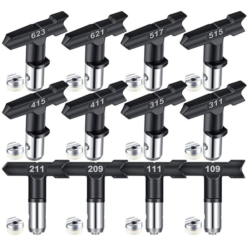 Image of Tlily - 12Pcs Tipps Airless Farbe Sprayer Spitze Düsen für Spritzen Maschine Zubehör