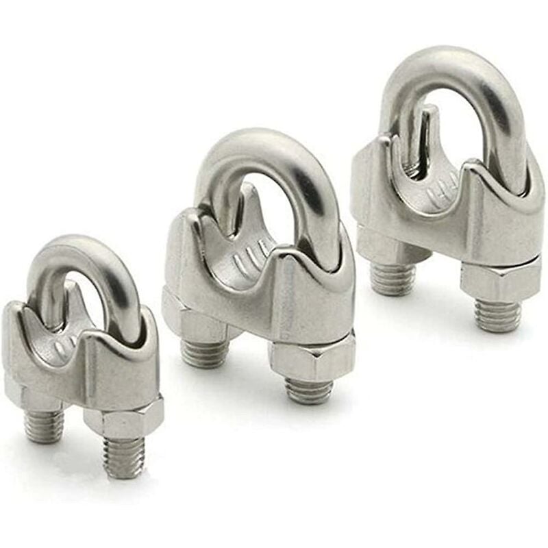 M5 Wire Rope Clip 304 Stainless Steel Cable Clamp U Bolt Fastener (Pack