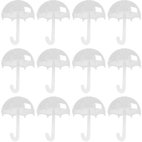 12pcs Umbrella Shaped Candy Box Portable Cute Exquisite Plastic Packaging Gift Box for Birthday PartyWhite