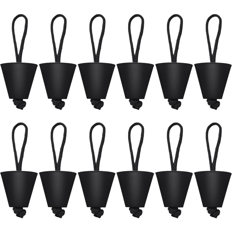 

12PCS Universal Kayak Scupper Plug Kit Tapones de silicona Scupper Tapones Tapones de drenaje Tapones con cordon