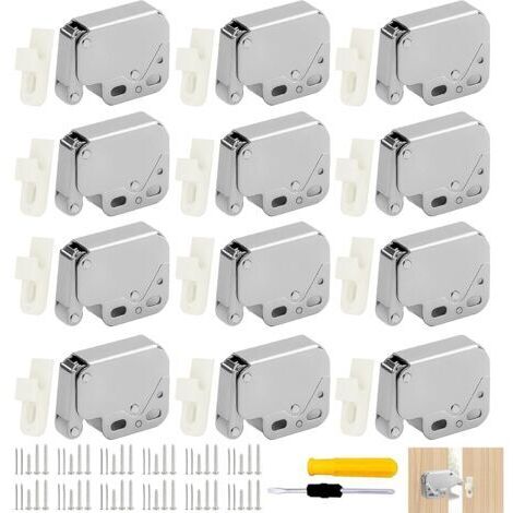 12pcs vivaneaux à ressort, acier inoxydable, mini loquet, vivaneau de meubles avec vis et clous, adapté aux armoires, armoires et portes d'armoires