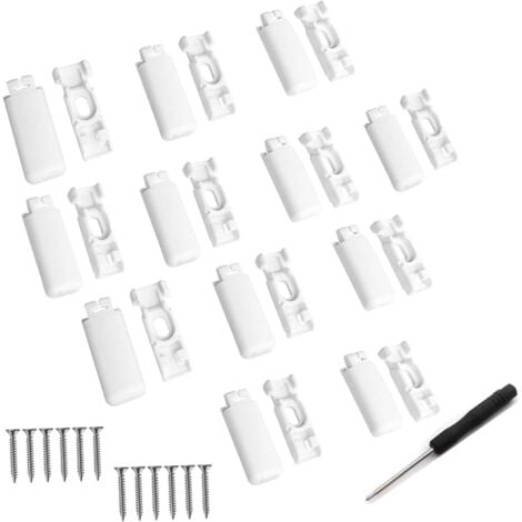 BLUEDEER 12pcs Weiß Plissee Ersatzteile KlemmträGer, KlemmträGer Plissee FüR Verspannte Plissees, FüR KlebeträGer Und Stick & Fix Front Klebeplatten