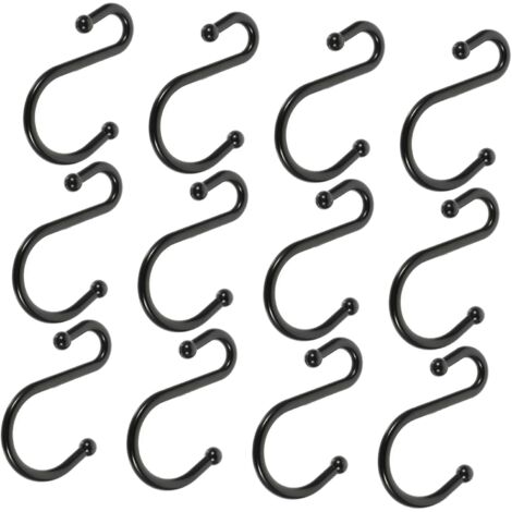 12pièces Lot de Crochets de Rideau Forme de S Anneaux de Rideau pour Douche Fixations pour Tringle de Salle de Bain