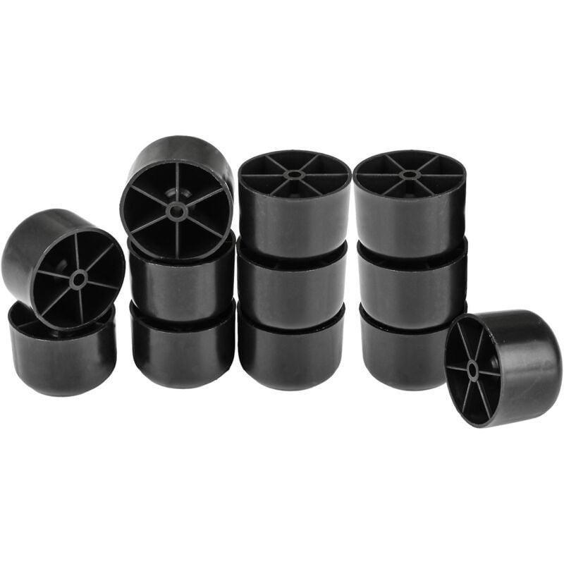 Fei Yu - 12Pieces Noir Meuble Pieds de Jambe 50x35mm Plastique Rond pour Canapé Canapé