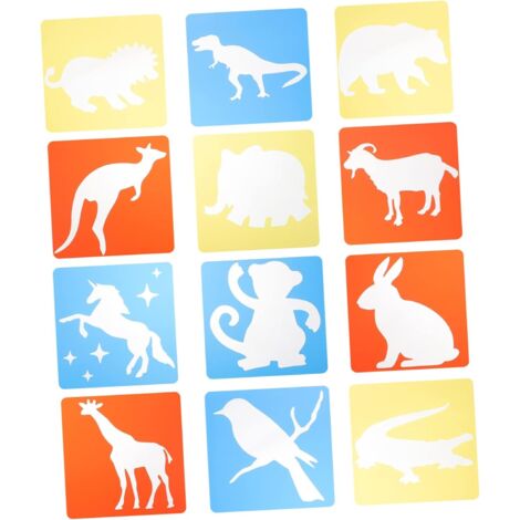 12pièces Pochoirs Plastique Animaux Modèles De Dessin à Découper Pour