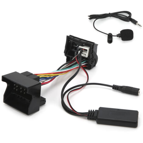 12Pin Bluetooth AUX-IN Cble Adaptateur Audio Stéréo avec Microphone Fit pour Peugeot 207 307 407 308