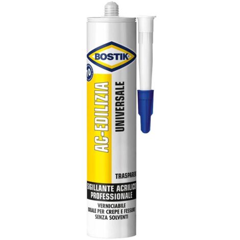 12PZ BOSTIK SIGILLANTE CARTUCCIA ACRILICO TRASPARENTE ML.300