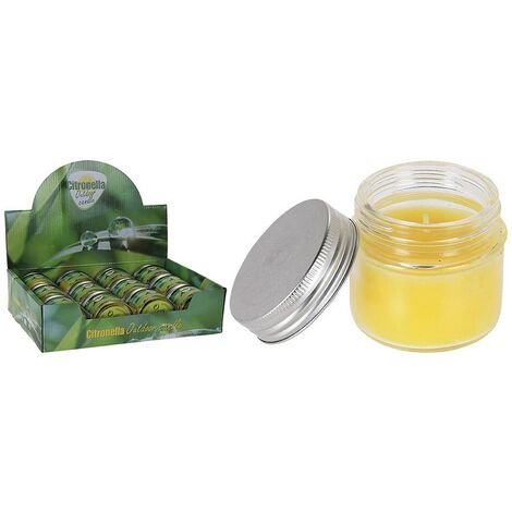 12PZ CANDELA ALLA CITRONELLA cm 6 gr. 165 colori assortiti