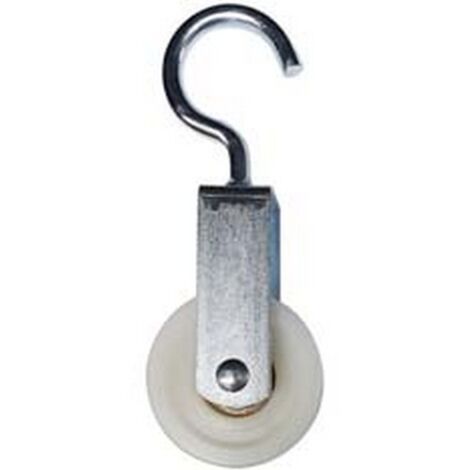 12PZ CARRUCOLE CON GANCIO RUOTA NYLON CON CUSCINETTO - mm.40