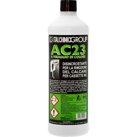 ACIDO MURIATICO CLORIDRICO 14-15% 1000 ML DISINCROSTANTE PIASTRELLE WC TUBI