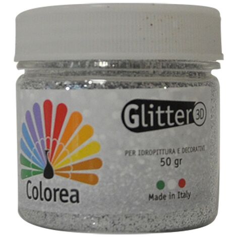 12PZ GLITTER IN POLVERE gr.50 - colore argento