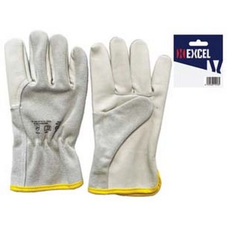 12PZ GUANTI DA LAVORO BOVINO PALMO FIORE DORSO CROSTA - tg.8