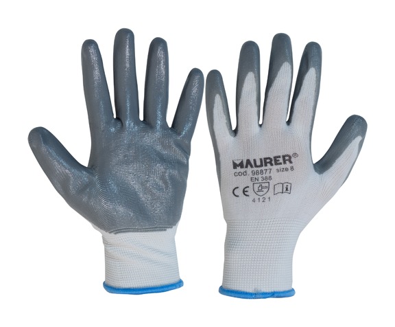 Image of Maurer - 12pz - guanti taglia 10 - da lavoro in nitrile grigio glovex