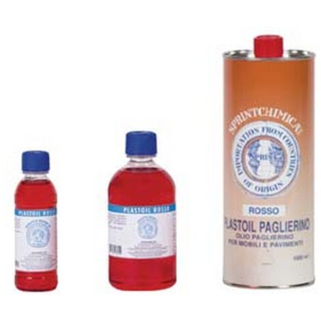 12PZ OLIO PAGLIERINO ROSSO PER MOBILI - lt.0,250 colore rosso - in flacone
