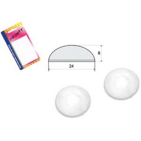 12PZ PARACOLPI A MEZZALUNA ADESIVI TRASPARENTI - mm.24x8, in bl.4 pz.