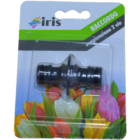 12PZ RACCORDI CONGIUNZIONE 2 VIE IRIS IRRIGAZIONE GIARDINAGGIO TUBI