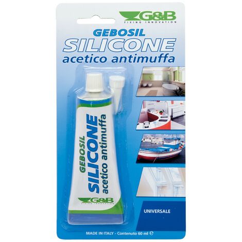 Silicone Acetico bianco con protezione antimuffa 60 ml : : Fai da  te