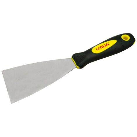 12PZ SPATOLA PER STUCCO INOX MOD. CLASSICO MANICO IN GOMMA  mm.100