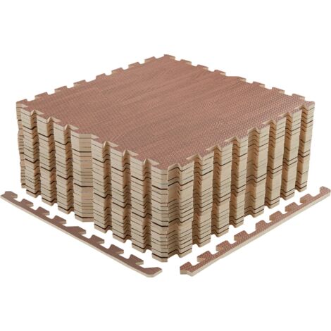 12tlg Bodenschutzmatte Schutzmatte Puzzlematte Bodenschutz Unterlegmatte Bodenmatte, 60 x 60 x1.2cm Braun