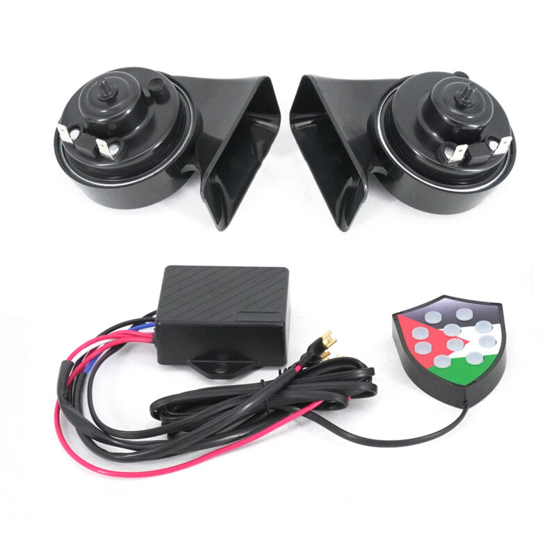 Lifcausal - Klaxon électronique musical étanche 12 v 10 sons, kit de remplacement, contrôleur, régulateur, moniteur, trompettes d'escargot, sirène