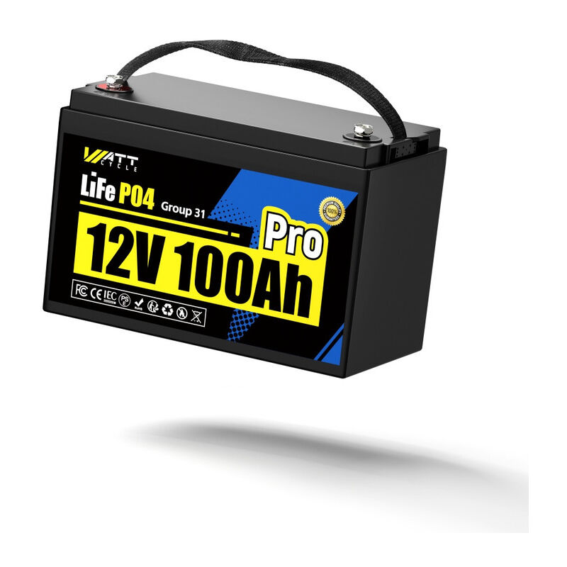 12V 100Ah bci Group 31 Bluetooth LiFePO4 Batterie, batterie au lithium avec bms 100A et protection basse température, Max.15000 cycles, Parfait pour