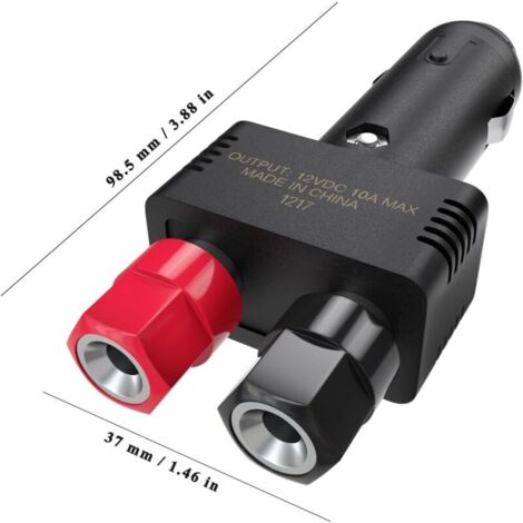 12V 10A Zigarettenanzünderbuchse mit Stromkabel zur Einsparung des schwarzen Stromkabels für den Wechselrichter