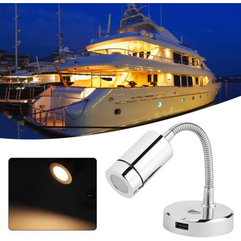 12V 1500 Lumen drehbare LED-Leseleuchte mit USB-Anschluss, für Auto, Boot oder Büro