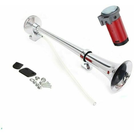 12V 150db Klaxon de Voiture 18 Pouces D'air Klaxon de Camion Avertisseur pneumatique Corne de brume Chrome avec compresseur Voiture Camion Bus 1pcs