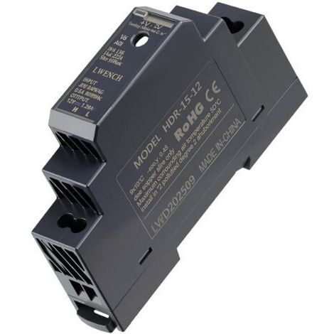 12V 15W DIN Rail Power Supply 12V DIN Power Supply with DC 1.25A Output Input 100-240V AC 50/60Hz DIN Rail Transformer for Industrial and Home Automation