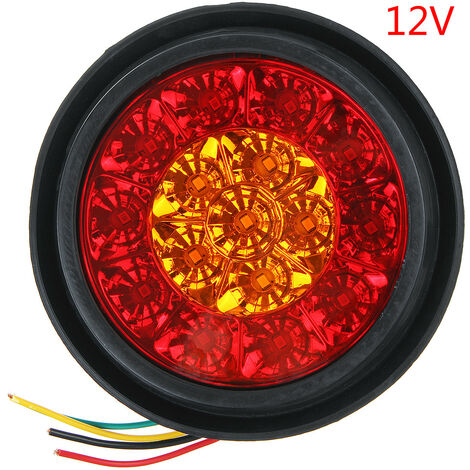 12V 16LEDs Turn Signal Light Brake Stop Tail Lamp Round For Truck Trailer Lorry