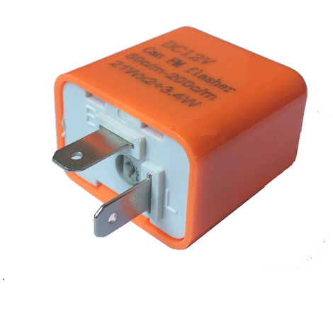 12V 2 broches vitesse reglable indicateur LED clignotant clignotant relais lumiere resistance fixer hyper controle flash pour moto couleur orange, modele: 8