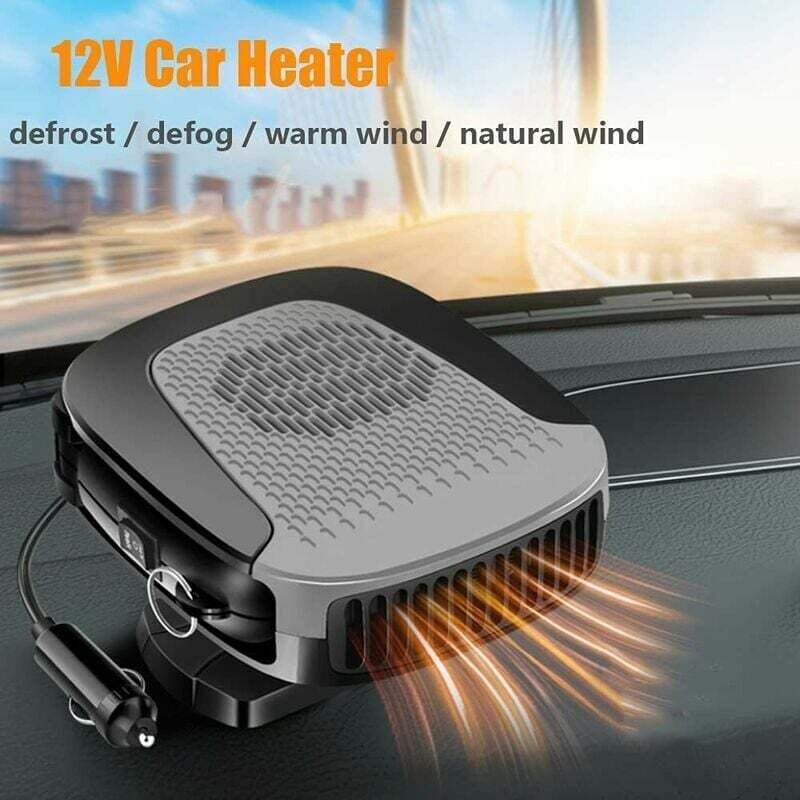 12V 2-en-1 chauffage de voiture, dégivreur de pare-brise, ventilateur de refroidissement de voiture électrique portable, rotatif à 360 °, avec poignée