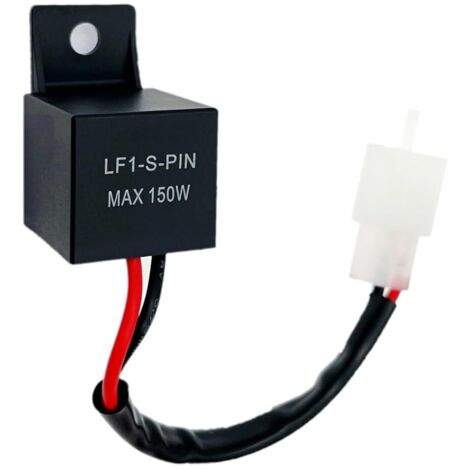 12V 2-Pin LED-Blinkerrelais für Motorräder, vorverdrahtetes LED-Blinkerrelais, wasserdicht für Autos und Motorräder, LF1-S-PIN 150W Blinkerrelais Geschwindigkeitssteuerung