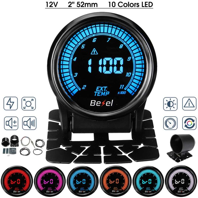 12V 2 52mm evo indicatore di temperatura del Gas