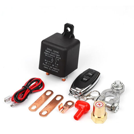 12V 200A Kfz-Relais mit doppeltem drahtlosem Trennschalter und Kupferspule, Batterietrennschalter
