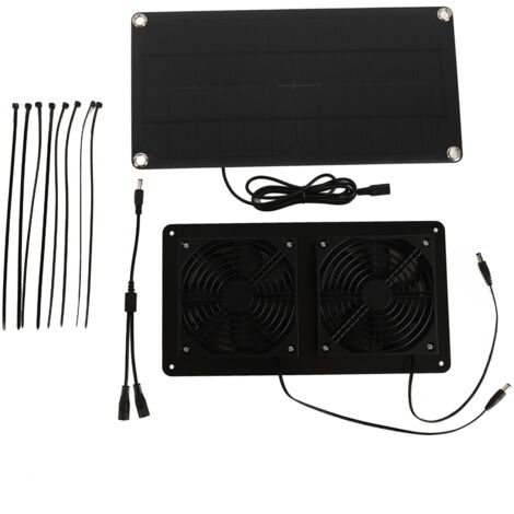 12V 20W Solarlüfter-Set mit 3W monokristallinem Panel für Auto und Gewächshaus