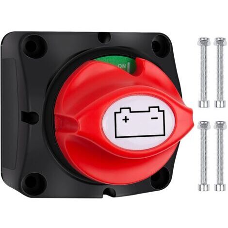 12V 24V 48V Battery Cut-Off Switch, ON-OFF Battery Switch, 200A Master Switch for Yacht, Boat, Truck, Bus, Car, Motorcycle