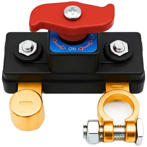 12V 24V 48V Battery Disconnect Switch Réglable Laiton Massif Interrupteur Coupe Circuit Batterie Pôle Négatif Contrôle Déconnexion de Batterie pour Camping Car Camion Bateau Tracteur Anti Décharge