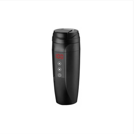 12V/24V 90W Voiture Chauffage Tasse Eau Chaude Électrique Bouilloire Tasse Bouteille En Acier Inoxydable 450ML avec 25-100℃ Contrôle De Température pour Café Thé Lait Noir
